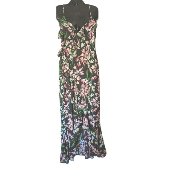 Likely Tulip Rae Wrap Dress Size 6 Ruffled Floral Asymmetric Maxi Lined Party - Picture 2 of 10